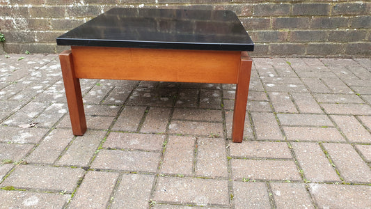 Vintage Retro Teak and Black Formica Floating Coffee Table Gplan Style
