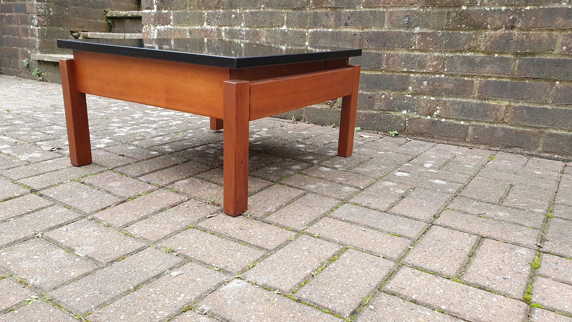 Vintage Retro Teak and Black Formica Floating Coffee Table Gplan Style