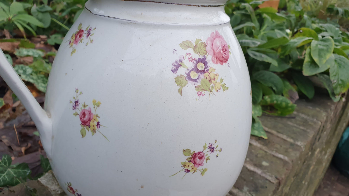 Vintage 1920’s Ewer Huge Jug From Jug and Basin Set Floral Flower Still Life Decoration ‘Gloucester’ Large Vase.