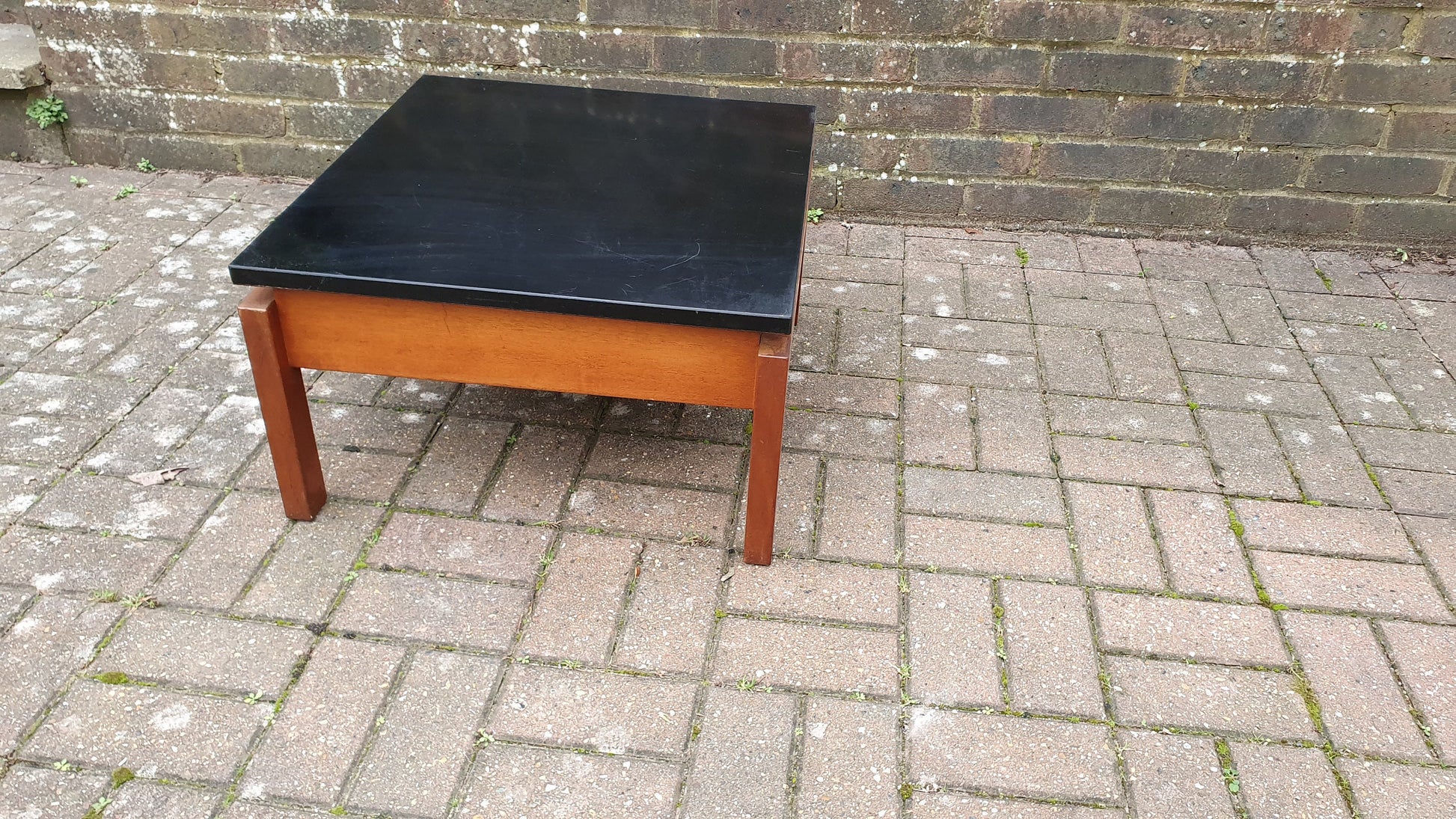 Vintage Retro Teak and Black Formica Floating Coffee Table Gplan Style