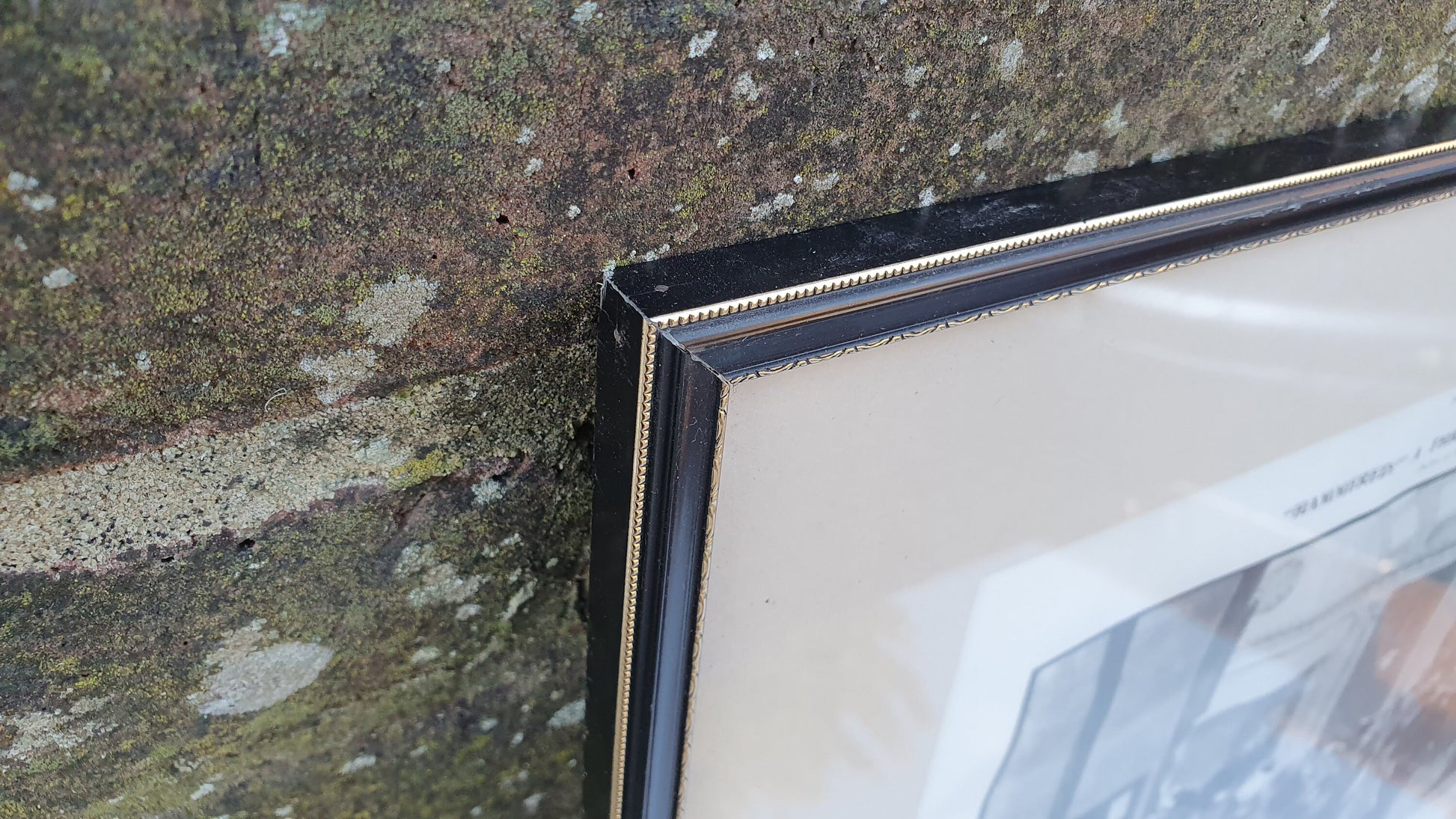 Set of 6 Very Large Stock Exchange Cartoon Prints in Glazed Black and Gold Frames Thick Card Mounts Black and White Pen and Ink.