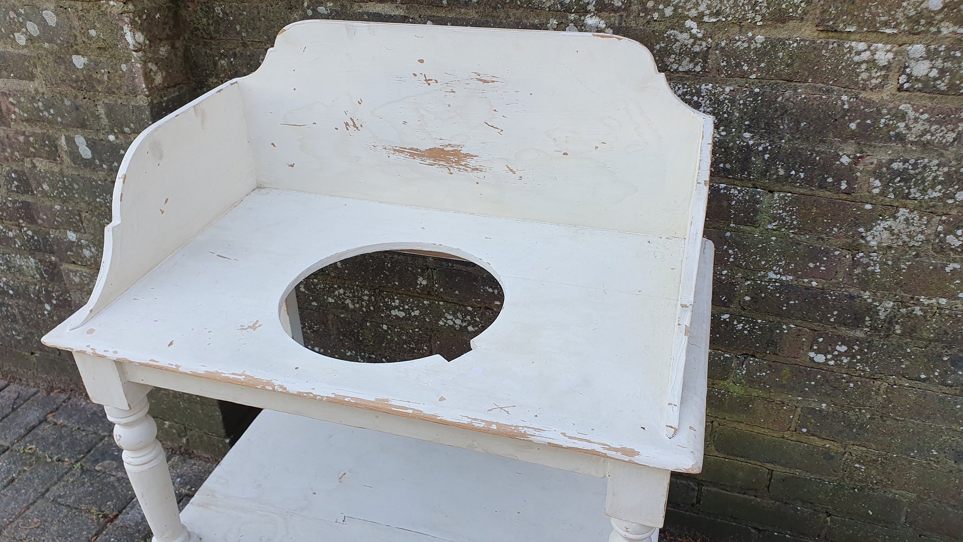 Vintage Victorian Genuine Painted Pine Washstand including Ceramic Jug and Bowl Prop Display