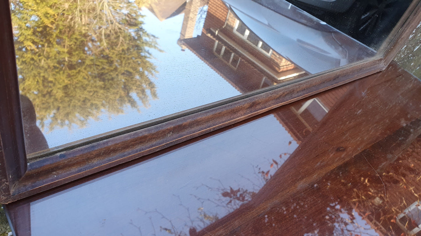 Vintage Retro Teak Wall Mirror Stag