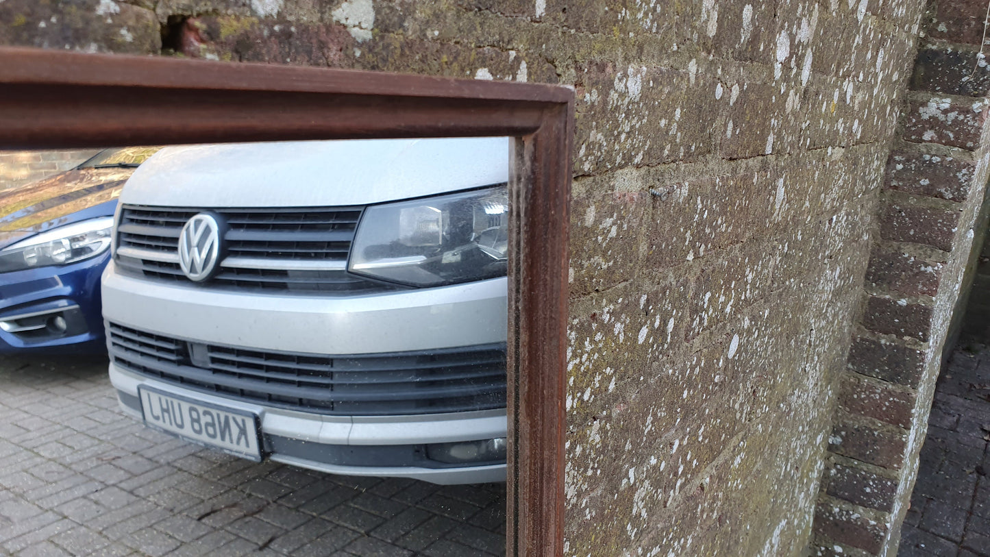 Vintage Retro Teak Wall Mirror Stag
