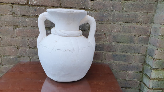 Huge Vintage 1970’s Plaster of Paris Pot Project Vase. Greek Effect. Ideal for Painting.
