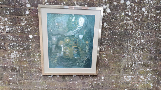 Large Fantasy Print A World Inside A Hollow Tree Silver Tinted Reflective Beatrix Potter Style