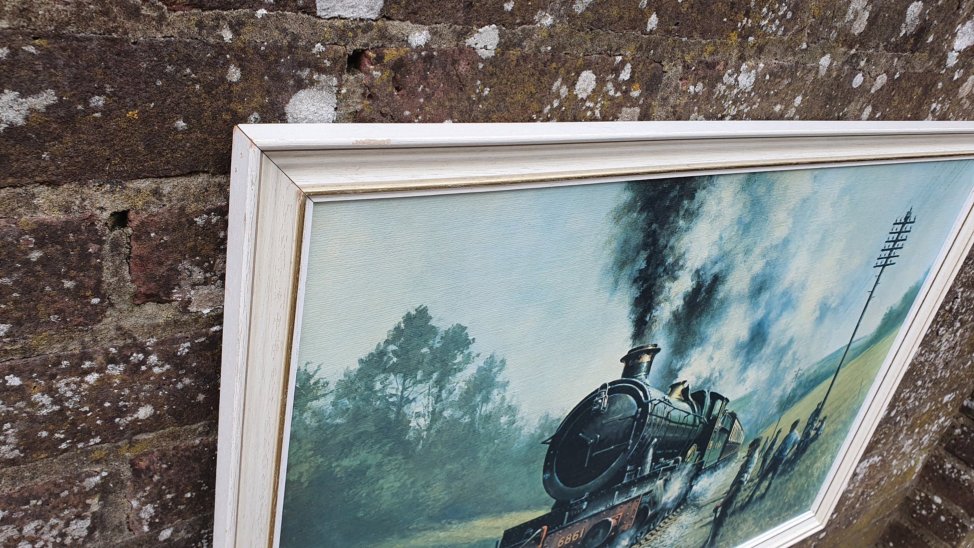 Large Vintage Retro Print ‘Sunday Working’ by Don Breckon Railway GWR Grange Class Crynant 6861 Matglo Surface. Vintage Railway.