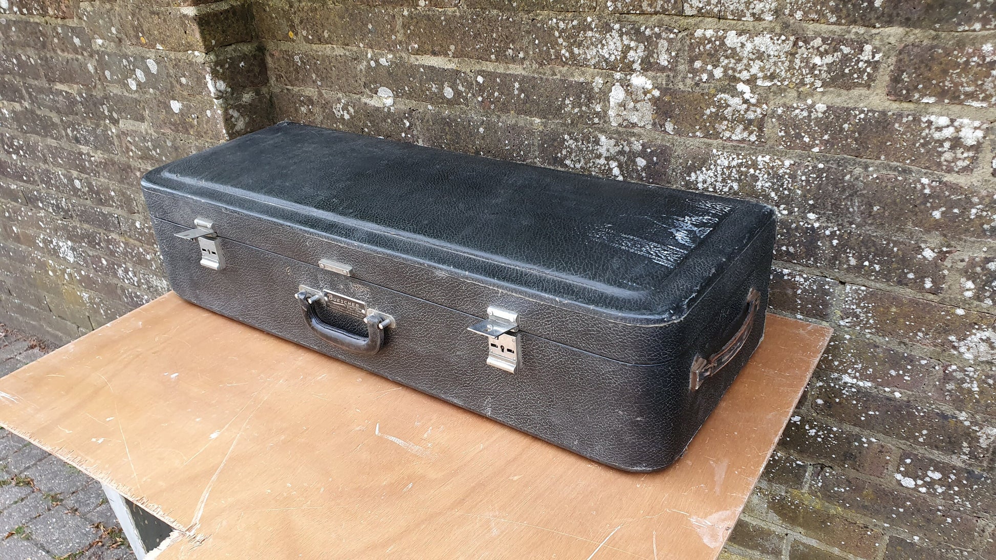 Vintage Fitted Musical Instrument Case Storage Wind Instrument. Stage Film Prop Trumpet