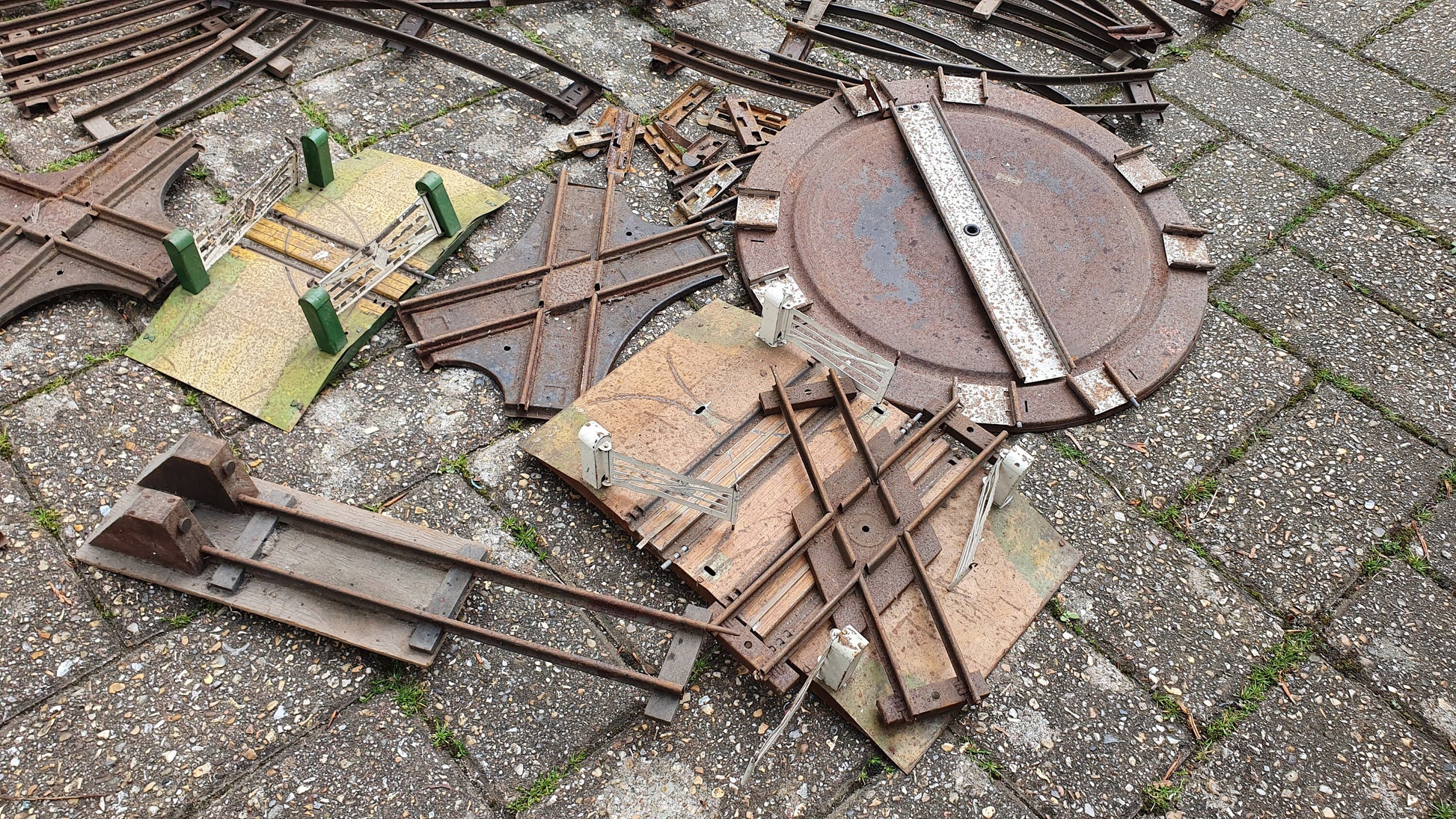 Large Collection of Vintage Metal Model Railway Track Tinplate