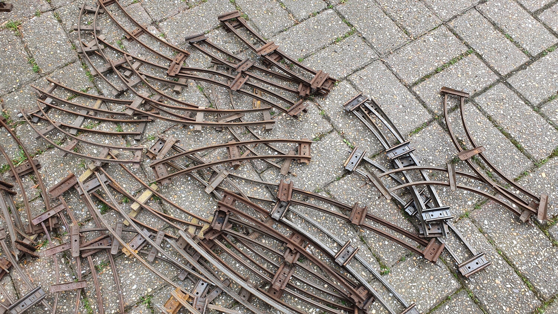 Large Collection of Vintage Metal Model Railway Track Tinplate