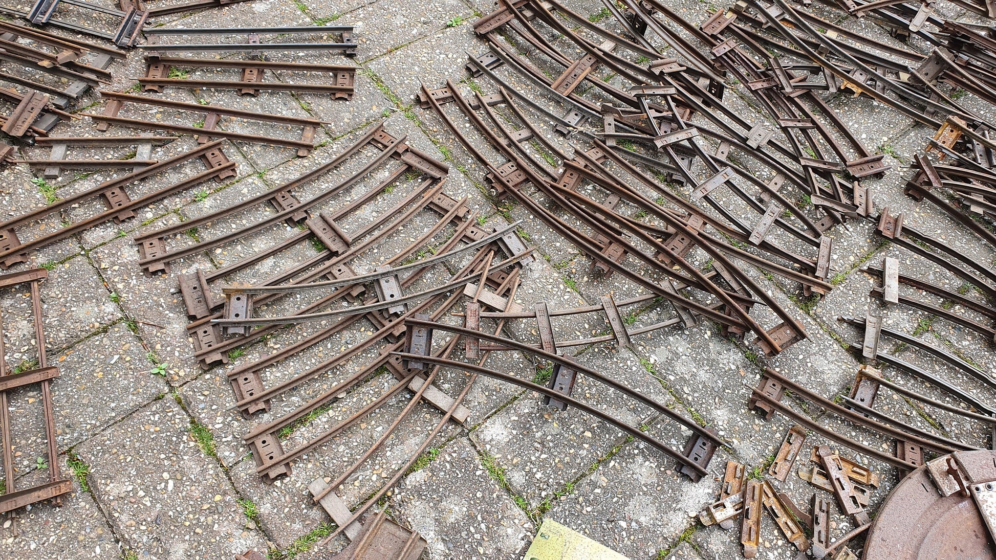 Large Collection of Vintage Metal Model Railway Track Tinplate