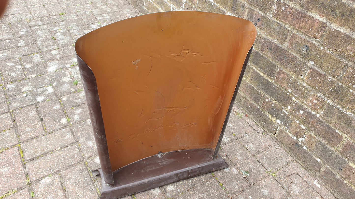 Classic Metal Retro Galleon Fire Screen. Worcester Ware 1930-50.