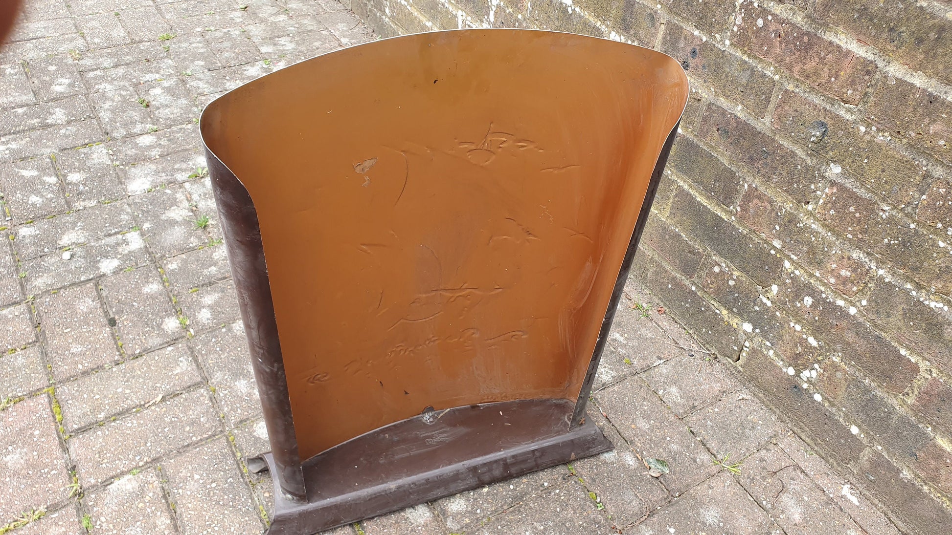 Classic Metal Retro Galleon Fire Screen. Worcester Ware 1930-50.