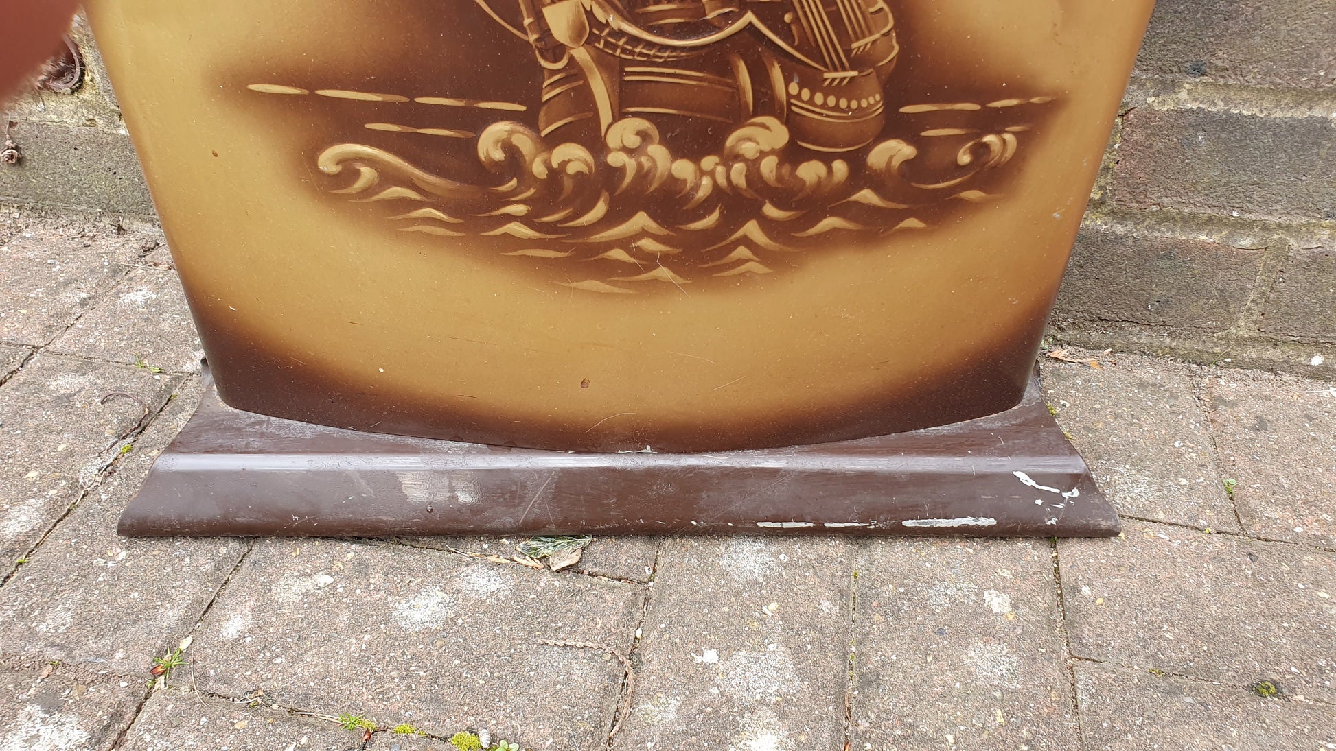 Classic Metal Retro Galleon Fire Screen. Worcester Ware 1930-50.