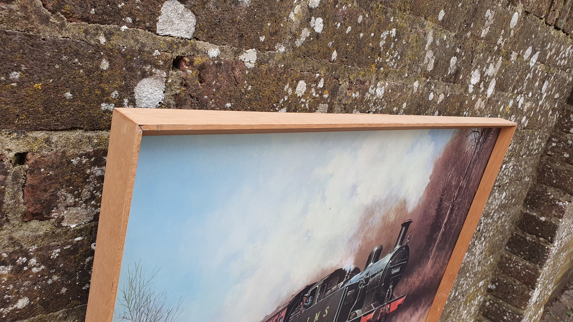 Large Vintage Retro Print 16466 LMS Steam Train Matglo Surface. Don Breckon ‘Jinty at the Crossing’ Vintage Railway