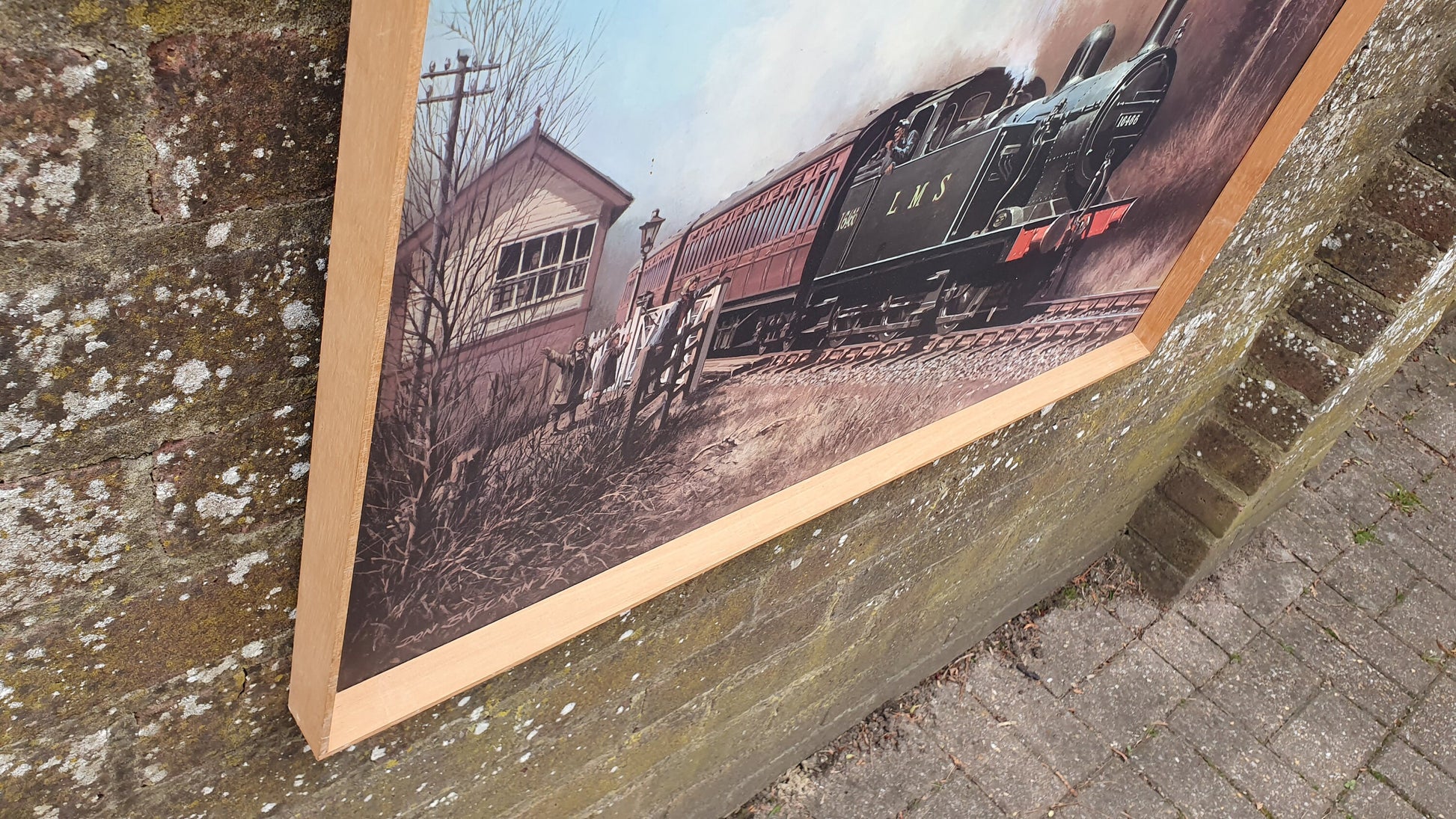 Large Vintage Retro Print 16466 LMS Steam Train Matglo Surface. Don Breckon ‘Jinty at the Crossing’ Vintage Railway