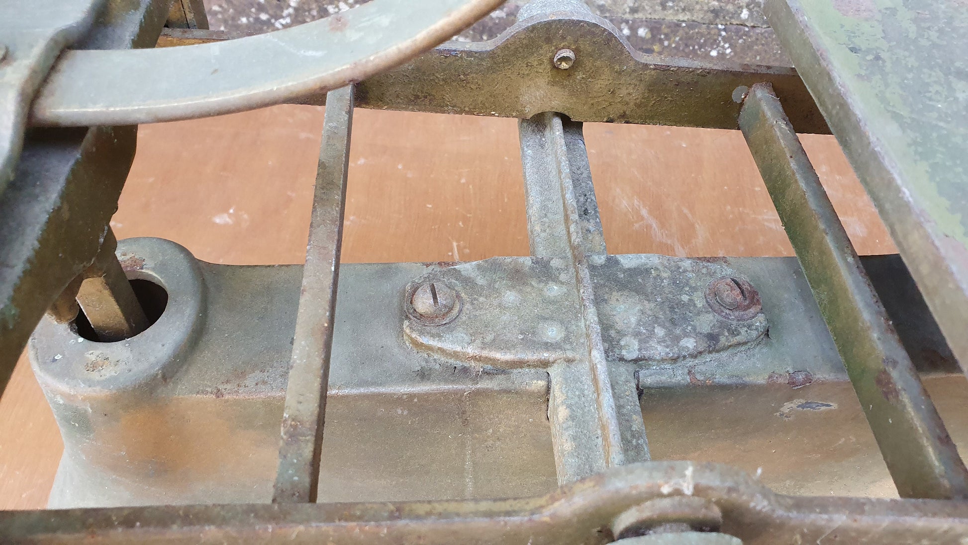 Large Vintage Late Victorian Iron Scales and Enamel Pan Theatre Film Prop Kitchenalia