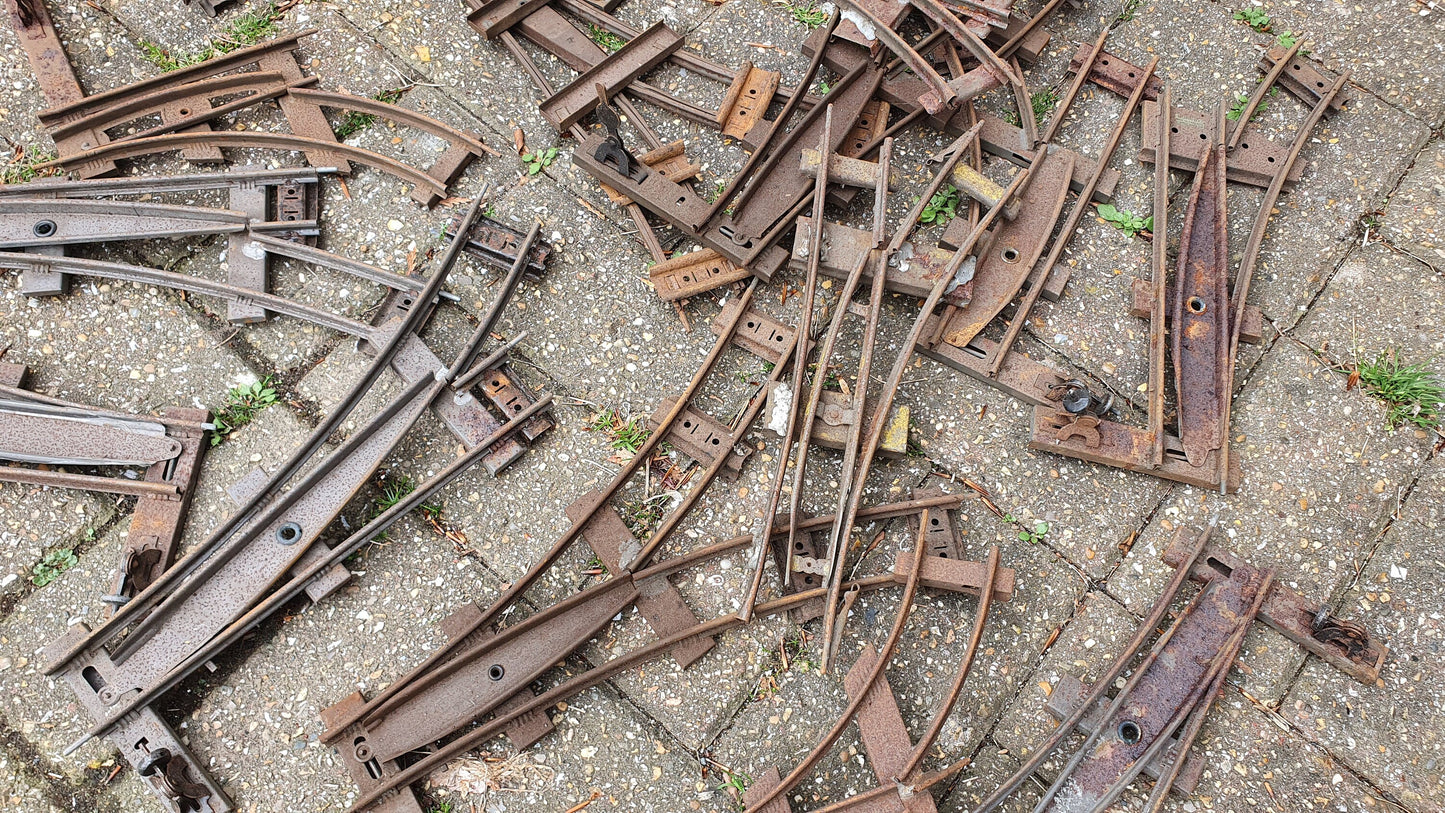 Large Collection of Vintage Metal Model Railway Track Tinplate