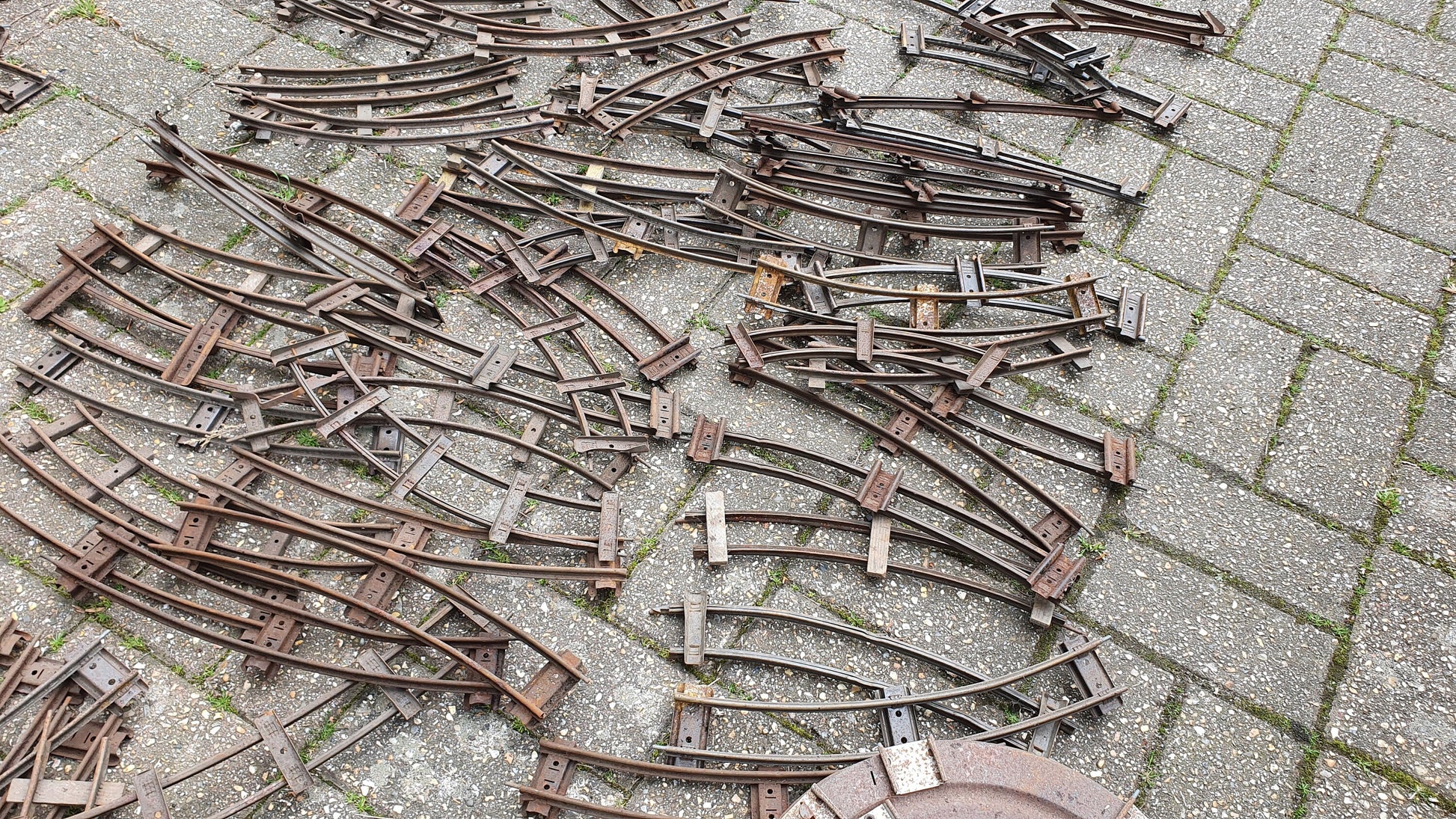 Large Collection of Vintage Metal Model Railway Track Tinplate