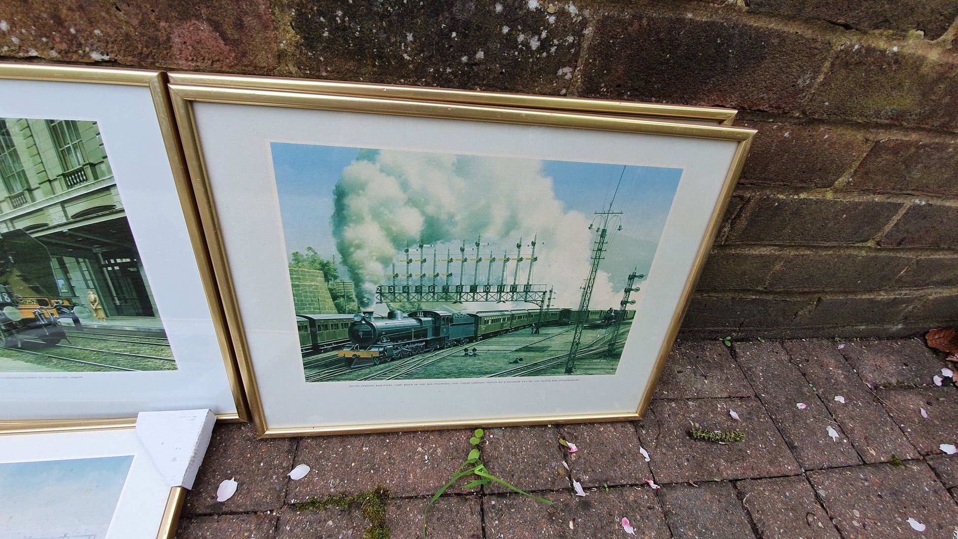 Set of 8 Jack Hill Large Steam Engine Train Railway Prints International, including S and E Africa French Canada Australia UK Belgium