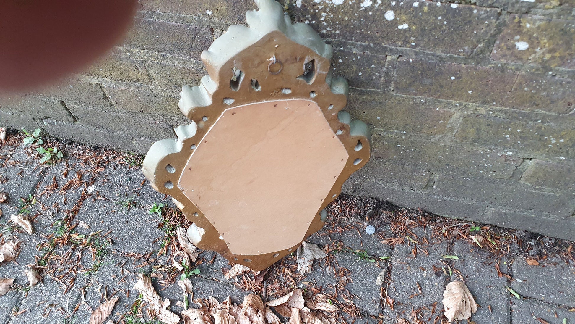 Deep Vintage Ornate Chunky Painted Gold Plaster Mirror. Gilt