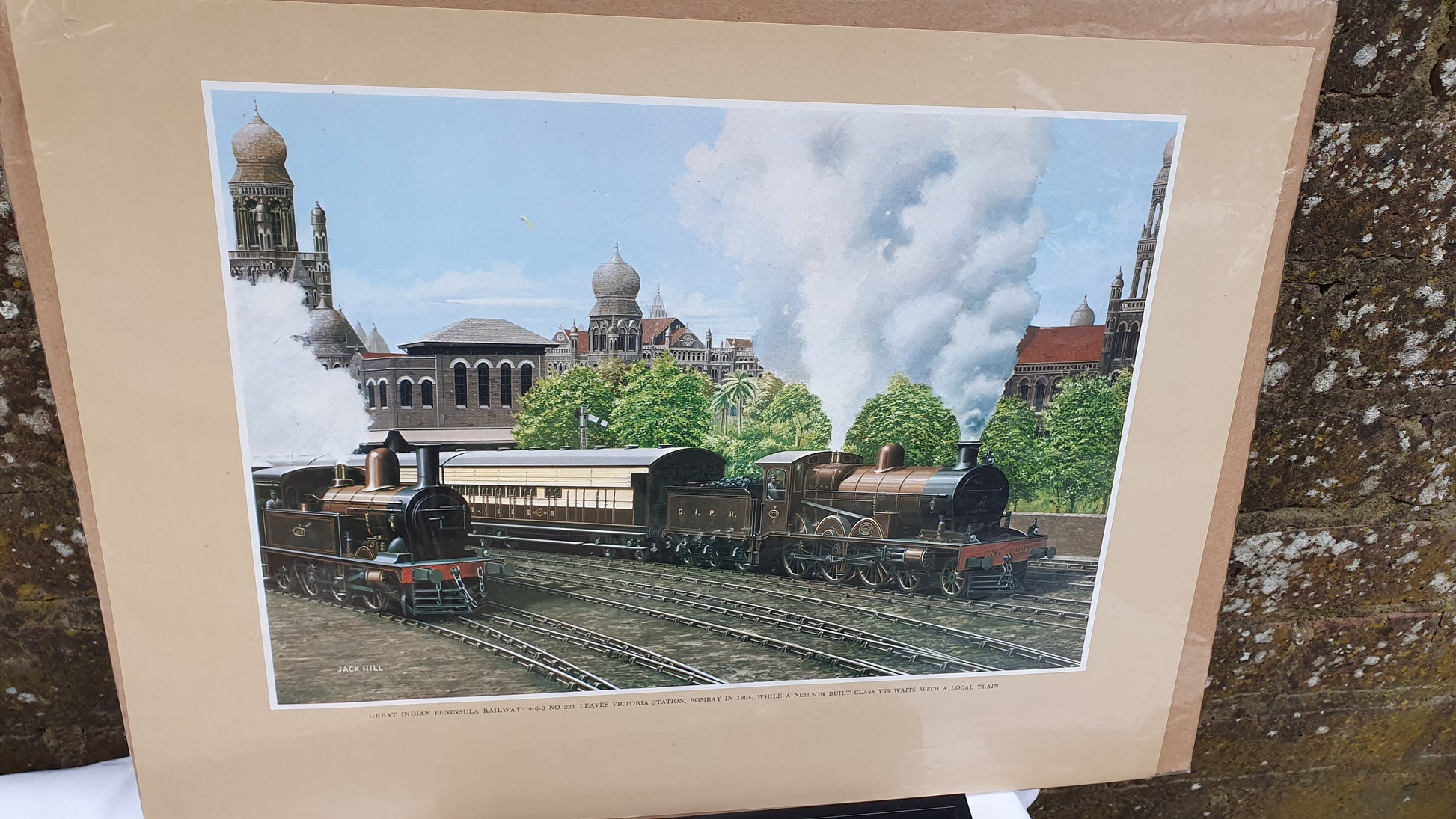 6 Large Vintage team Railway Engine Prints and 3 Smaller Framed Jack Hill Chris Holland.