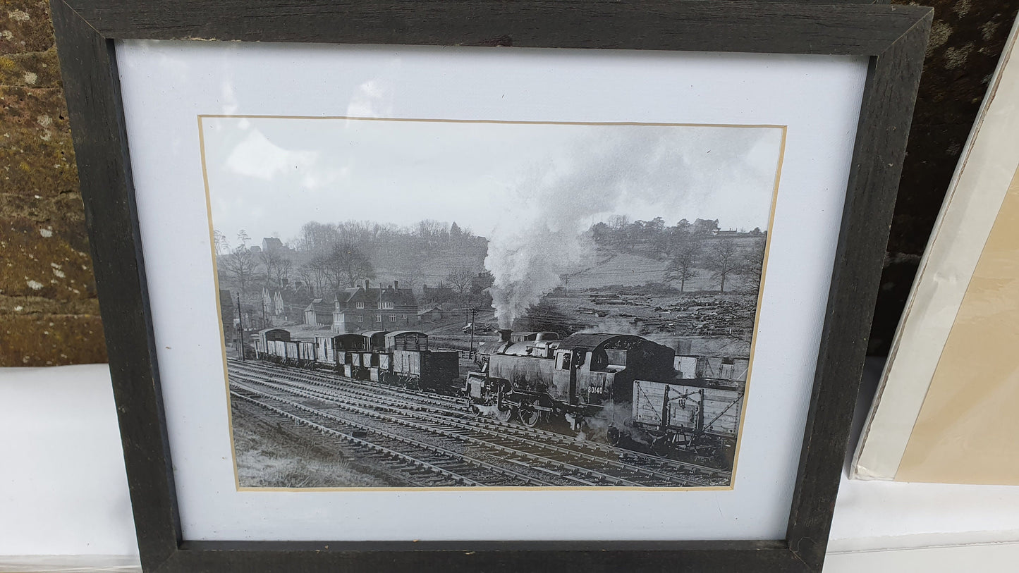 6 Large Vintage team Railway Engine Prints and 3 Smaller Framed Jack Hill Chris Holland.