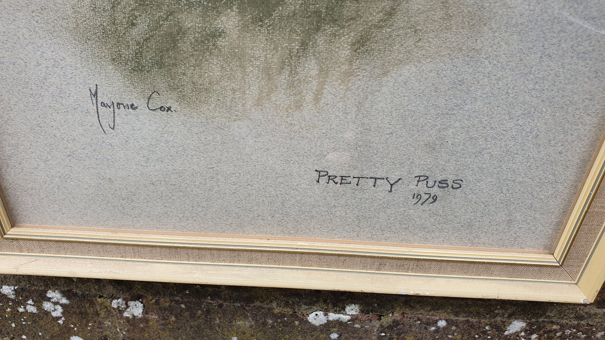 Original Marjorie Cox Pastel Portrait of a Cat ‘Pretty Puss’ 1979