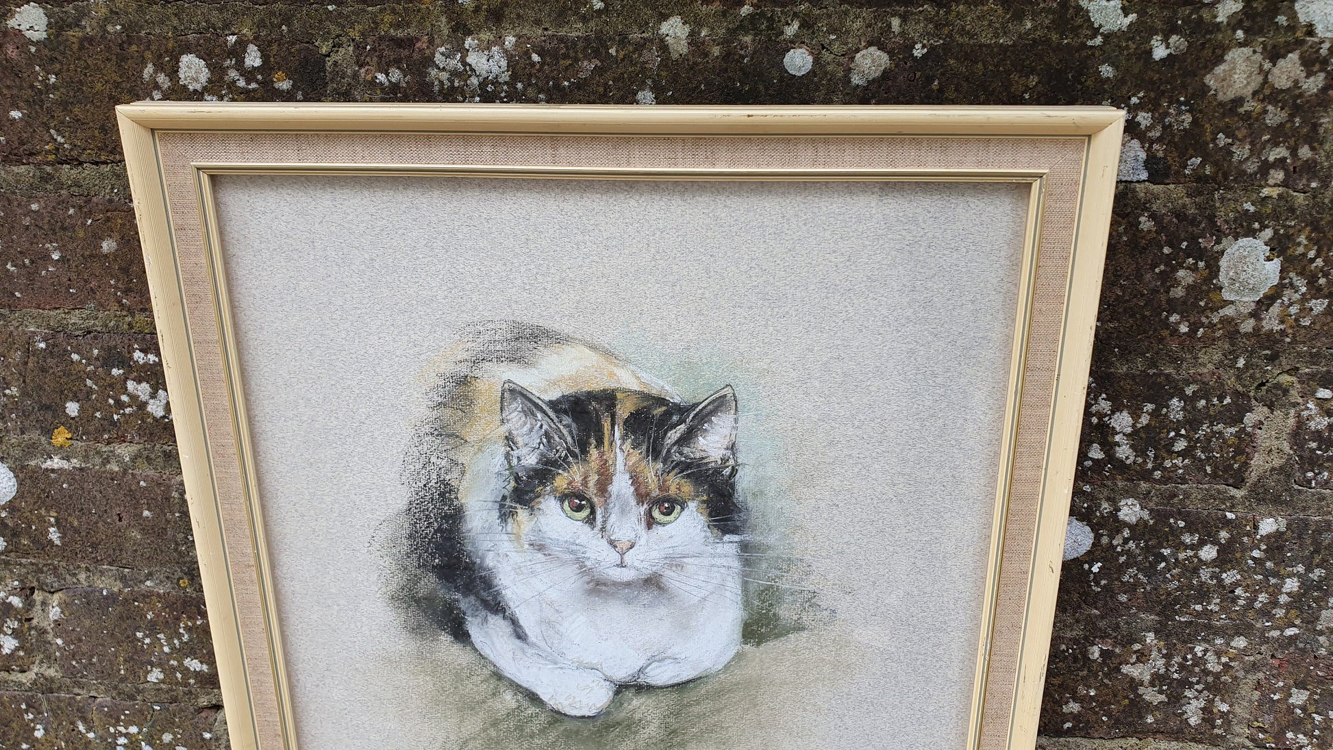 Original Marjorie Cox Pastel Portrait of a Cat ‘Pretty Puss’ 1979