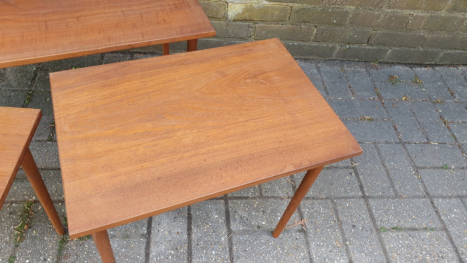 Nest of 3 Three Retro Coffee Tables Side Bedside Plant Stand.