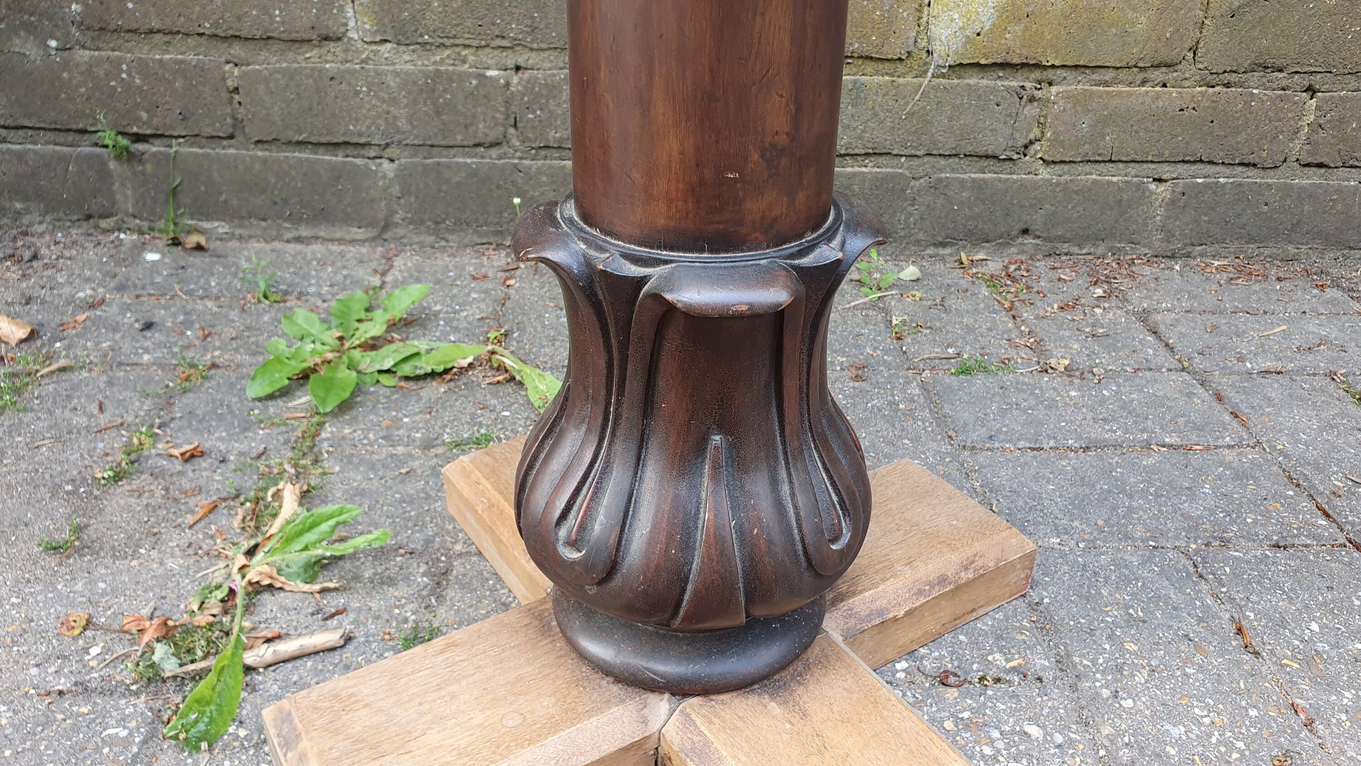 Superb Architectural Salvage Mahogany Unique Standard Lamp Working
