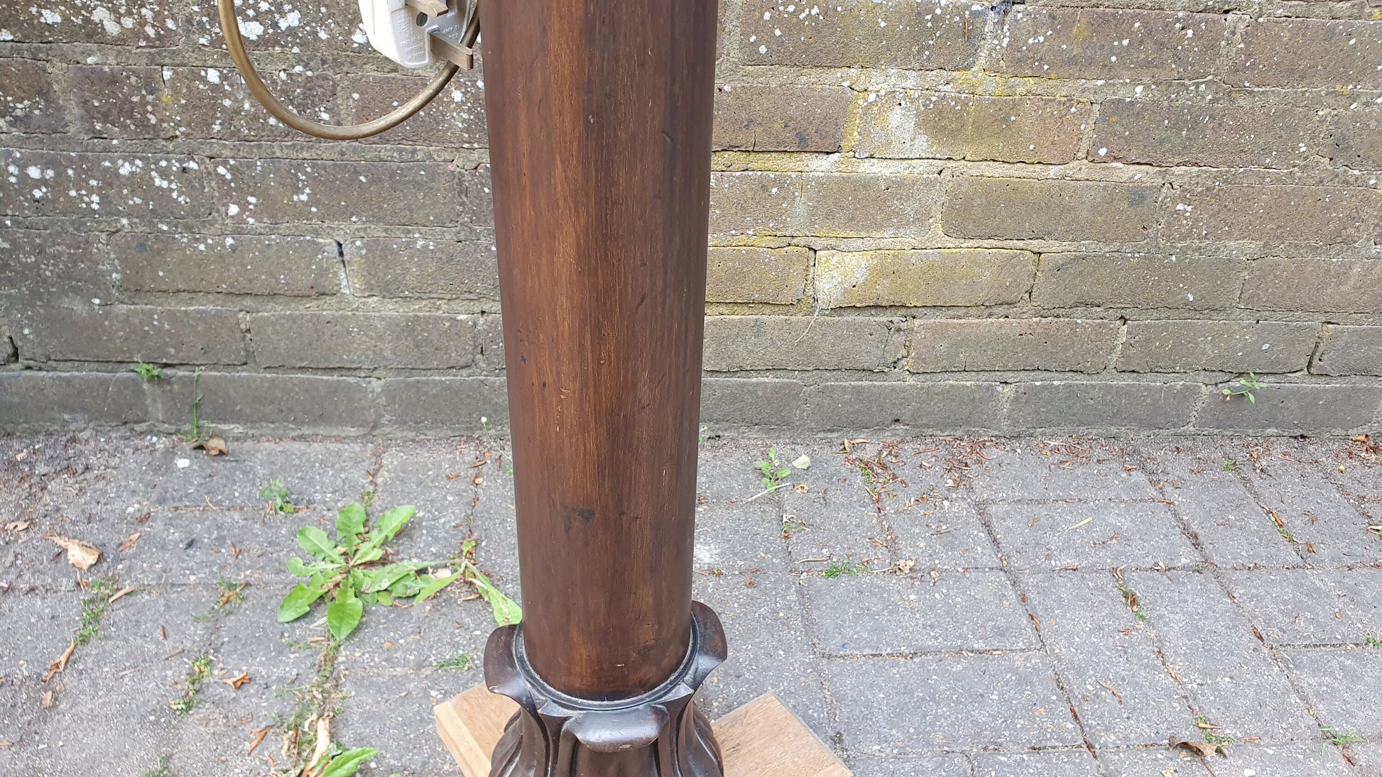 Superb Architectural Salvage Mahogany Unique Standard Lamp Working