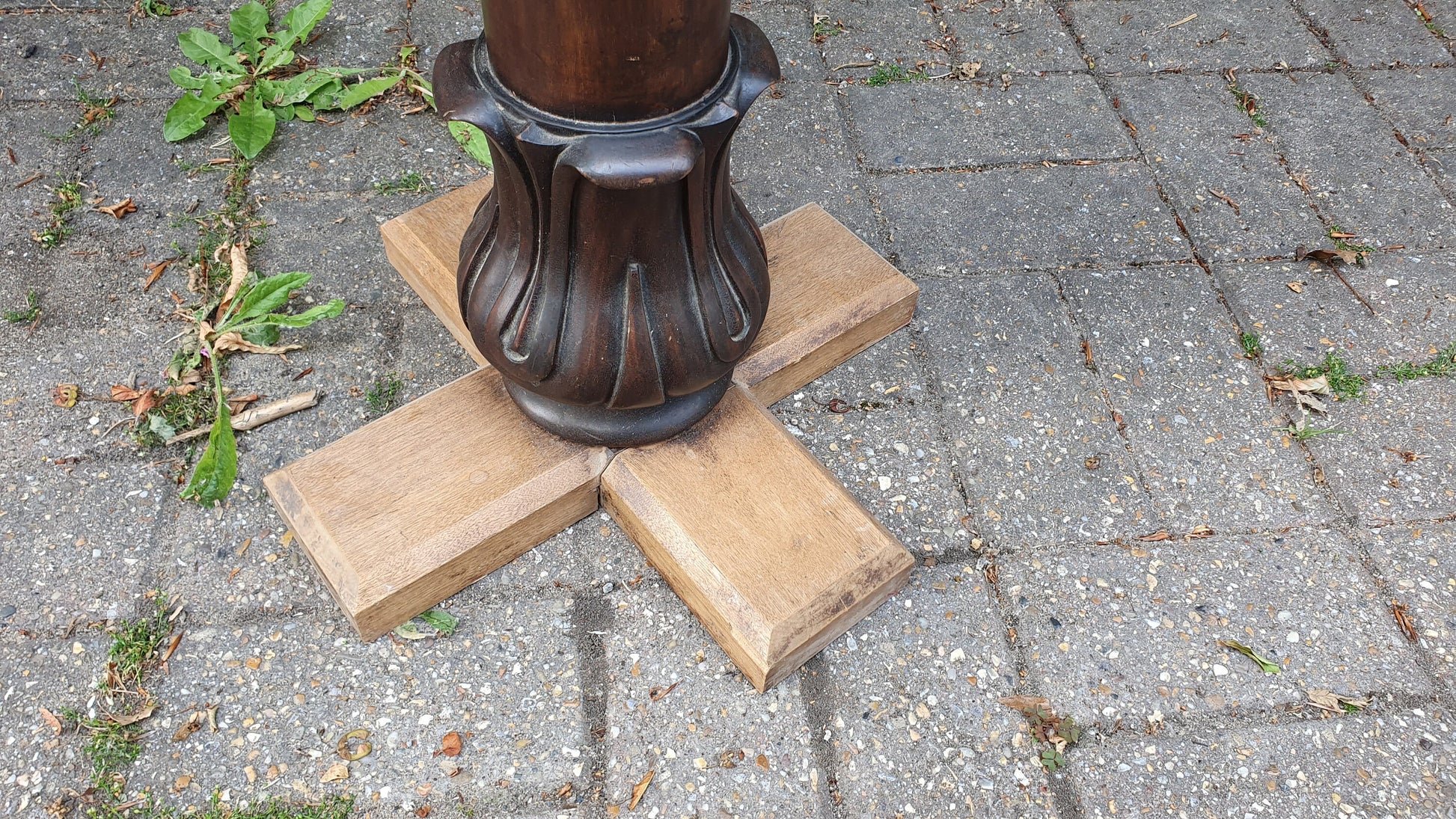 Superb Architectural Salvage Mahogany Unique Standard Lamp Working
