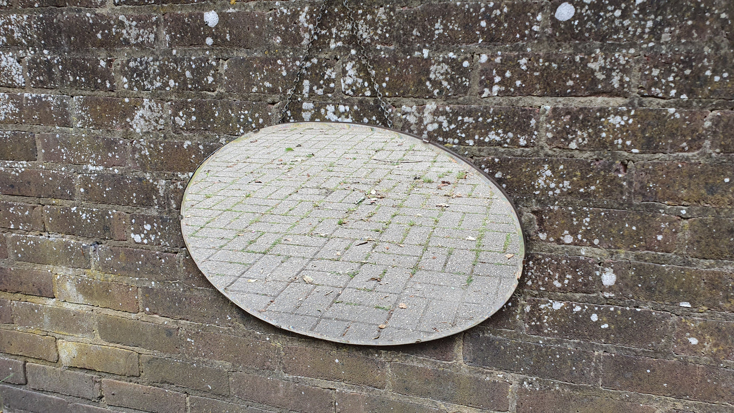 Frameless Vintage Retro Large Oval Wall Mirror 63.5 x 40 cm