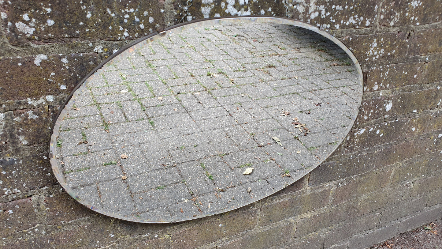 Frameless Vintage Retro Large Oval Wall Mirror 63.5 x 40 cm