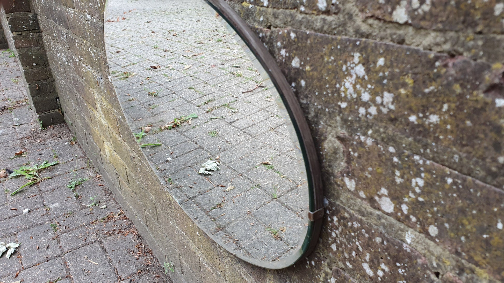 Frameless Vintage Retro Large Oval Wall Mirror 63.5 x 40 cm