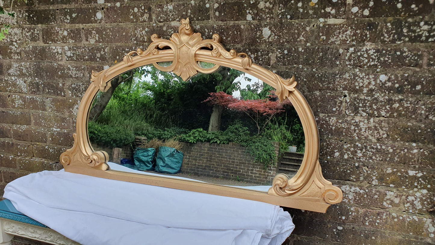 Large Victorian Top Quality Ornate Gold Gilt Wall Mirror Wonderful Carved Features Over Mantel Mantle