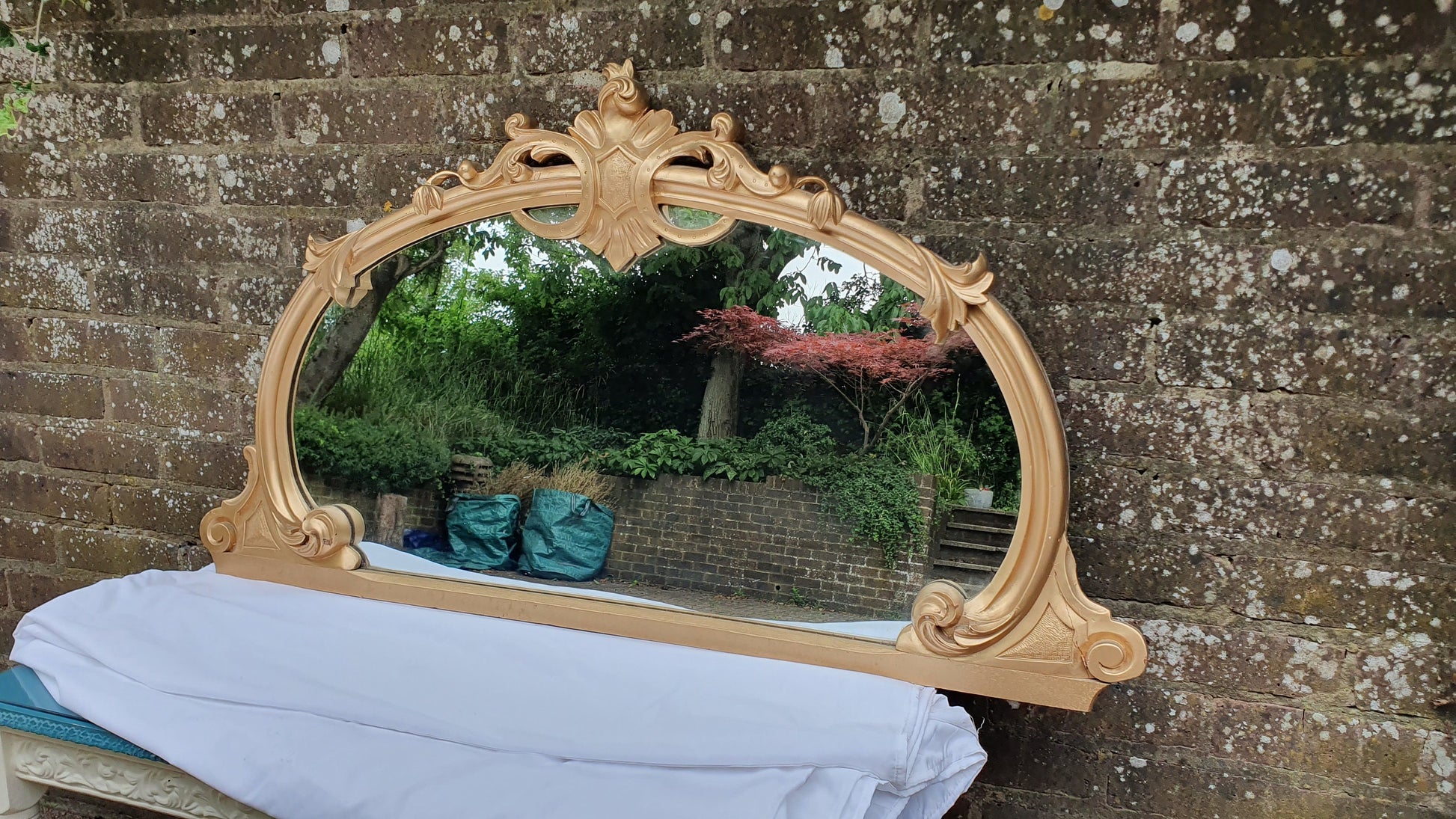 Large Victorian Top Quality Ornate Gold Gilt Wall Mirror Wonderful Carved Features Over Mantel Mantle