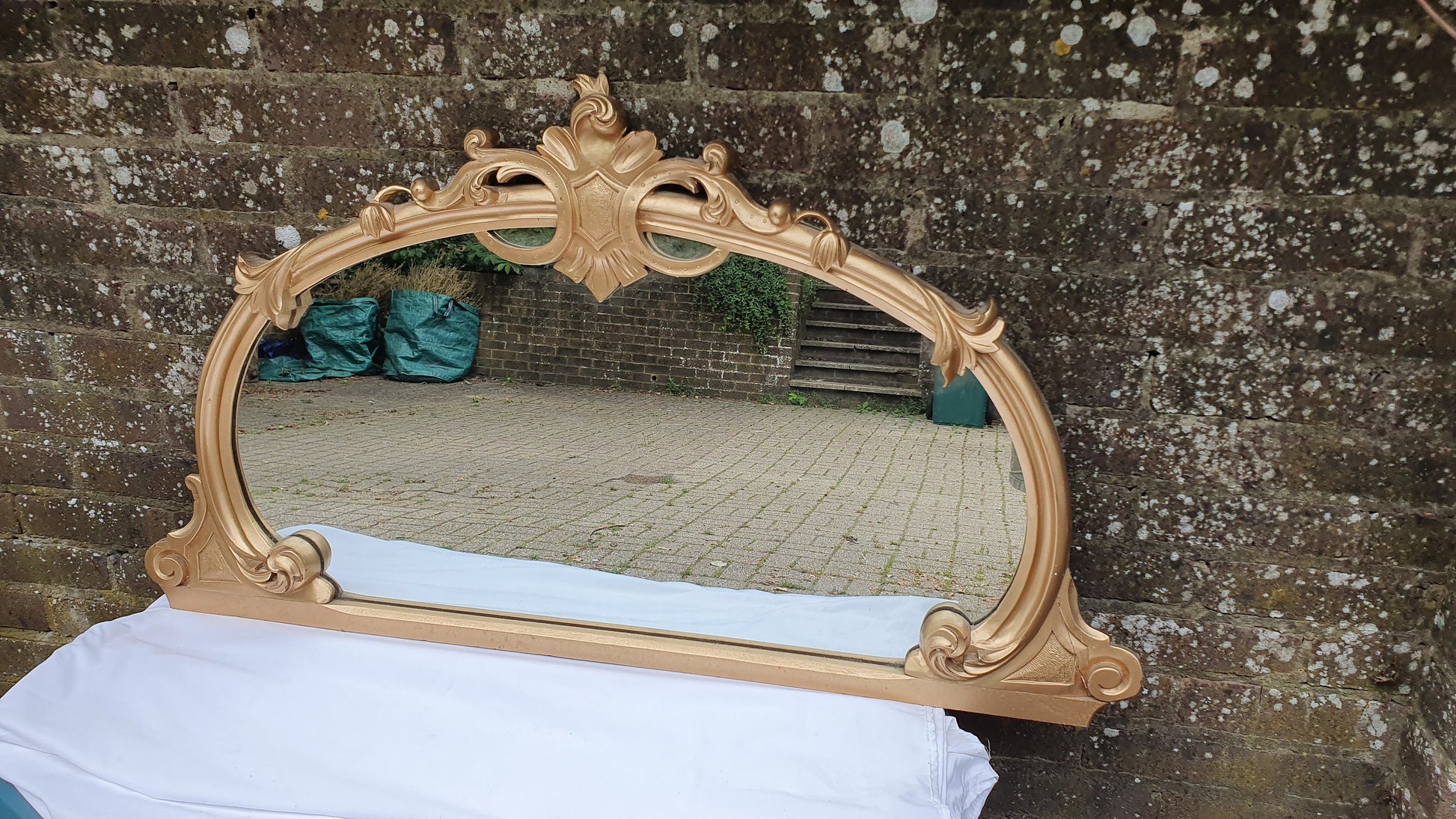 Large Victorian Top Quality Ornate Gold Gilt Wall Mirror Wonderful Carved Features Over Mantel Mantle