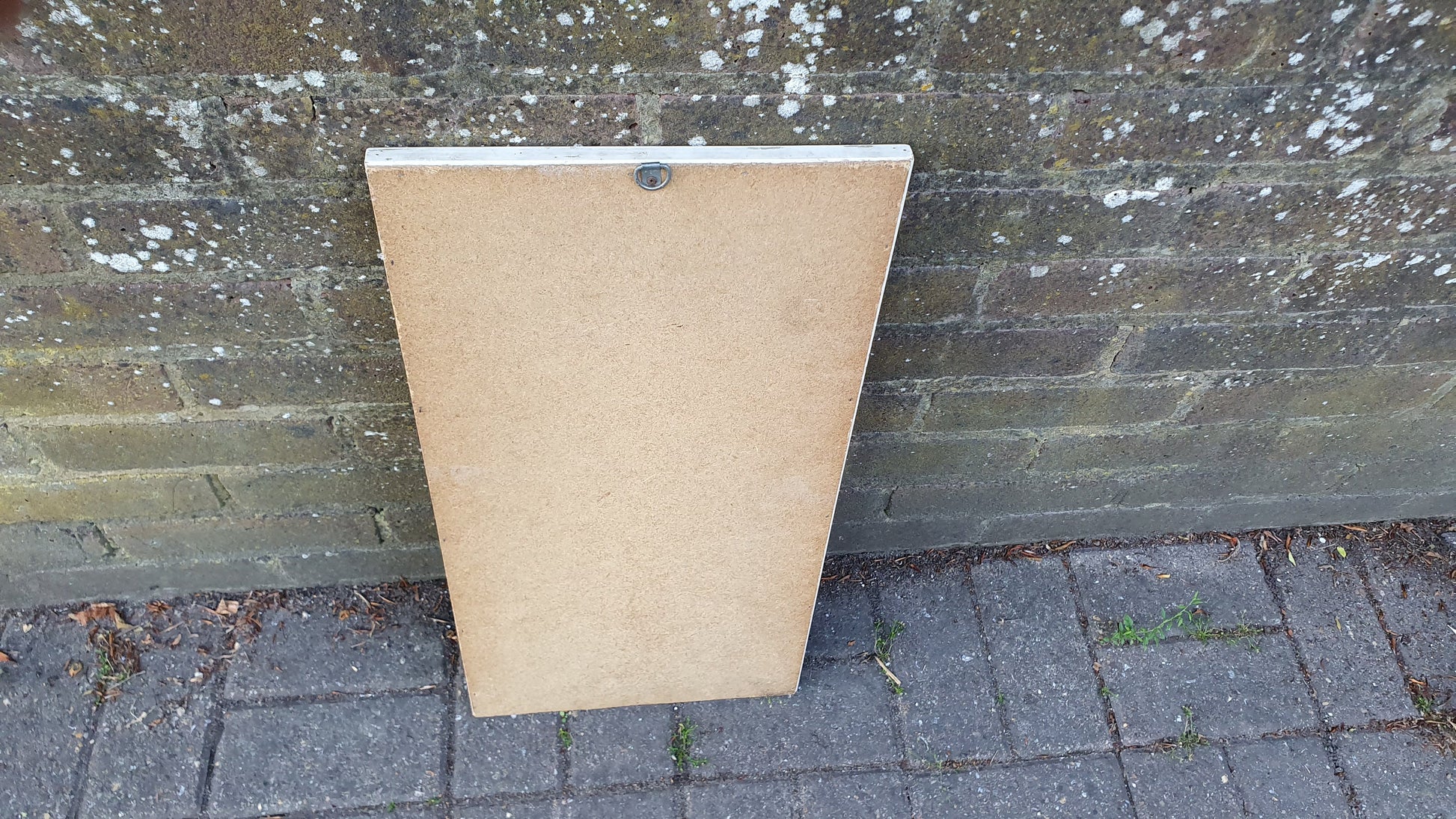 Vintage 1960’s Gold and White Wall Mirror. 60 x 30 cm