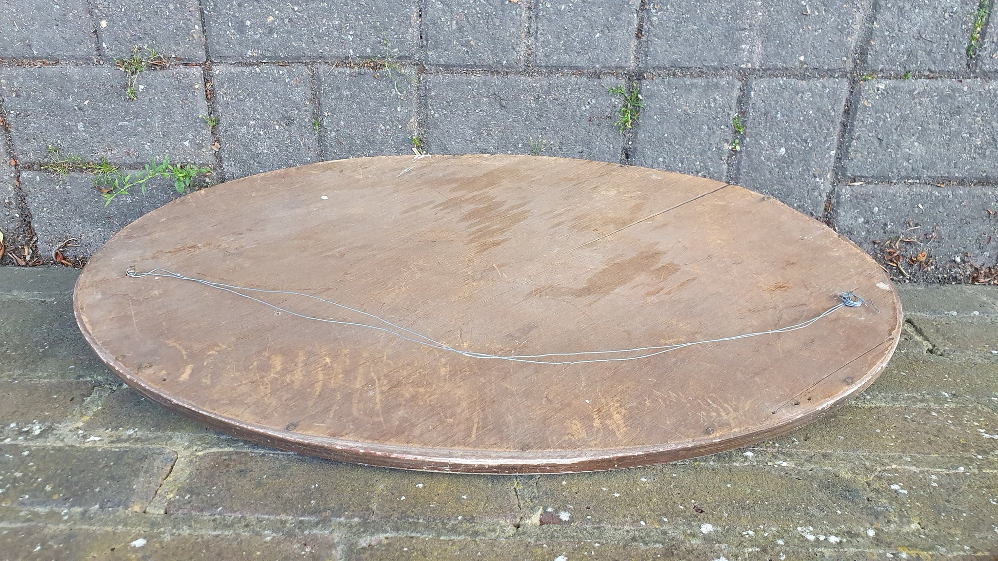 Large Painted and Gold Oval Vintage 1930’s Retro Wall Mirror