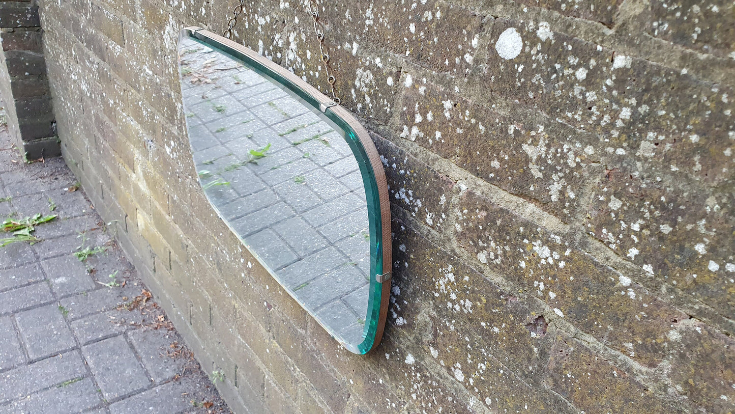 Frameless 1960’s Retro TV Screen Shape Retro Wall Mirror Bevelled