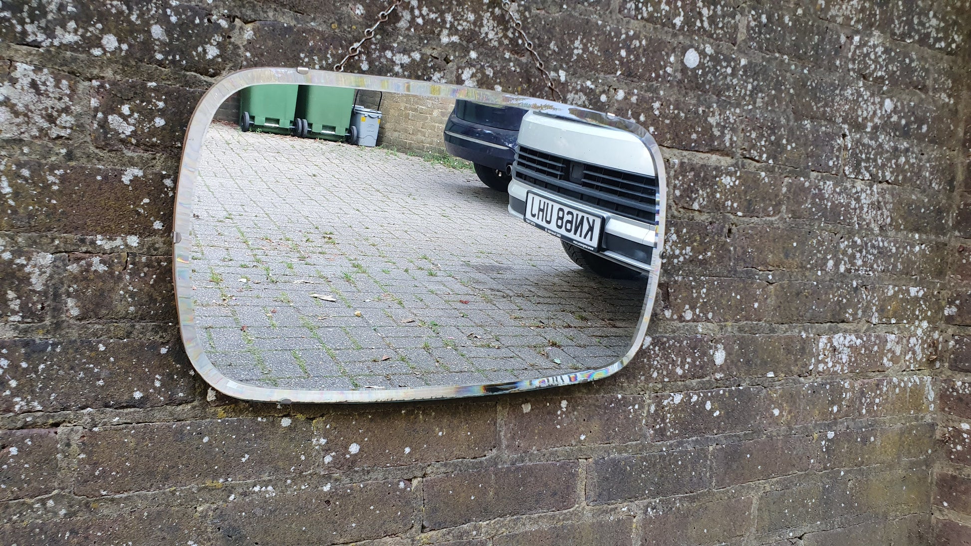 Frameless 1960’s Retro TV Screen Shape Retro Wall Mirror Bevelled