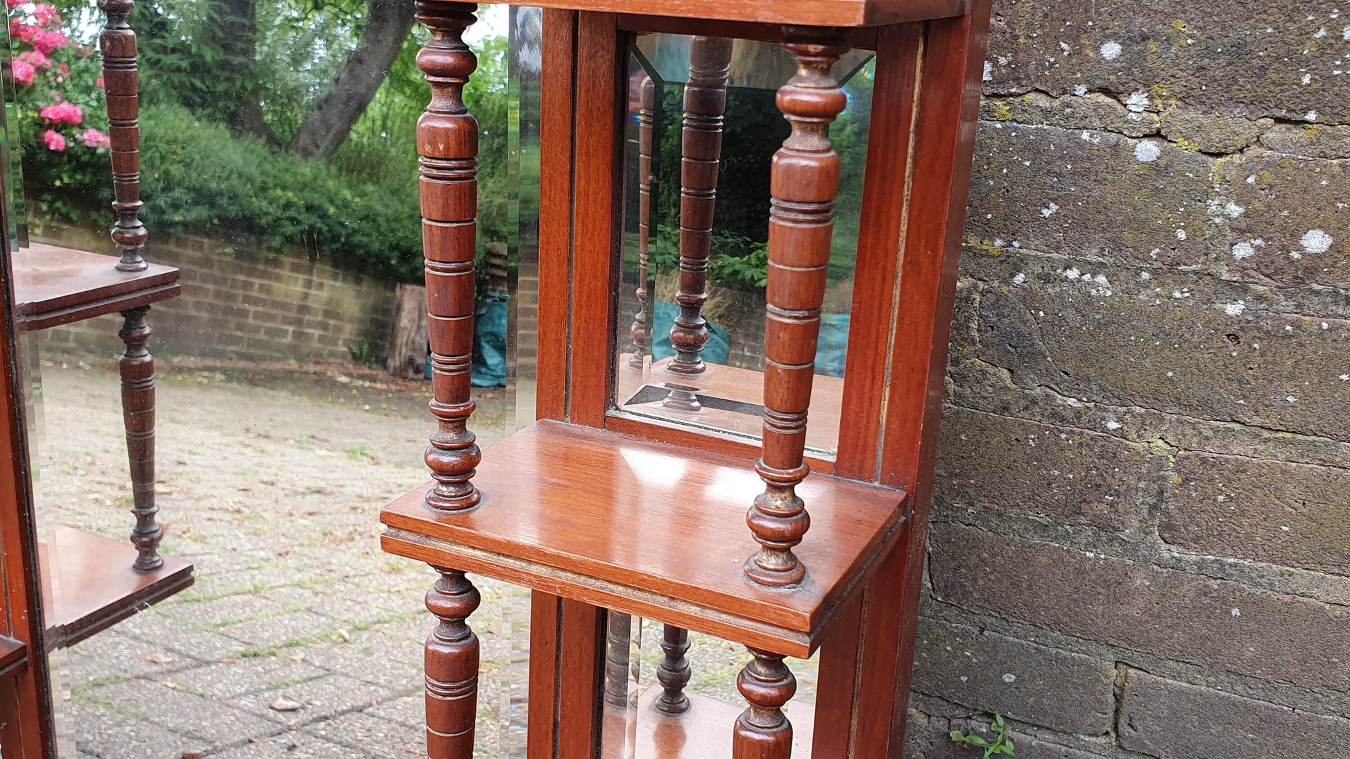 Superb Vintage Victorian Over Mantel Mahogany Mirror 7 Separate Mirrors