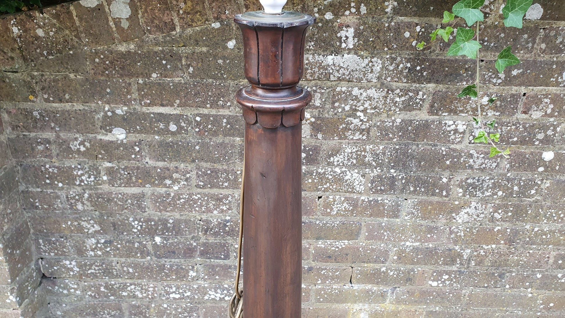 Superb Architectural Salvage Mahogany Unique Standard Lamp Working