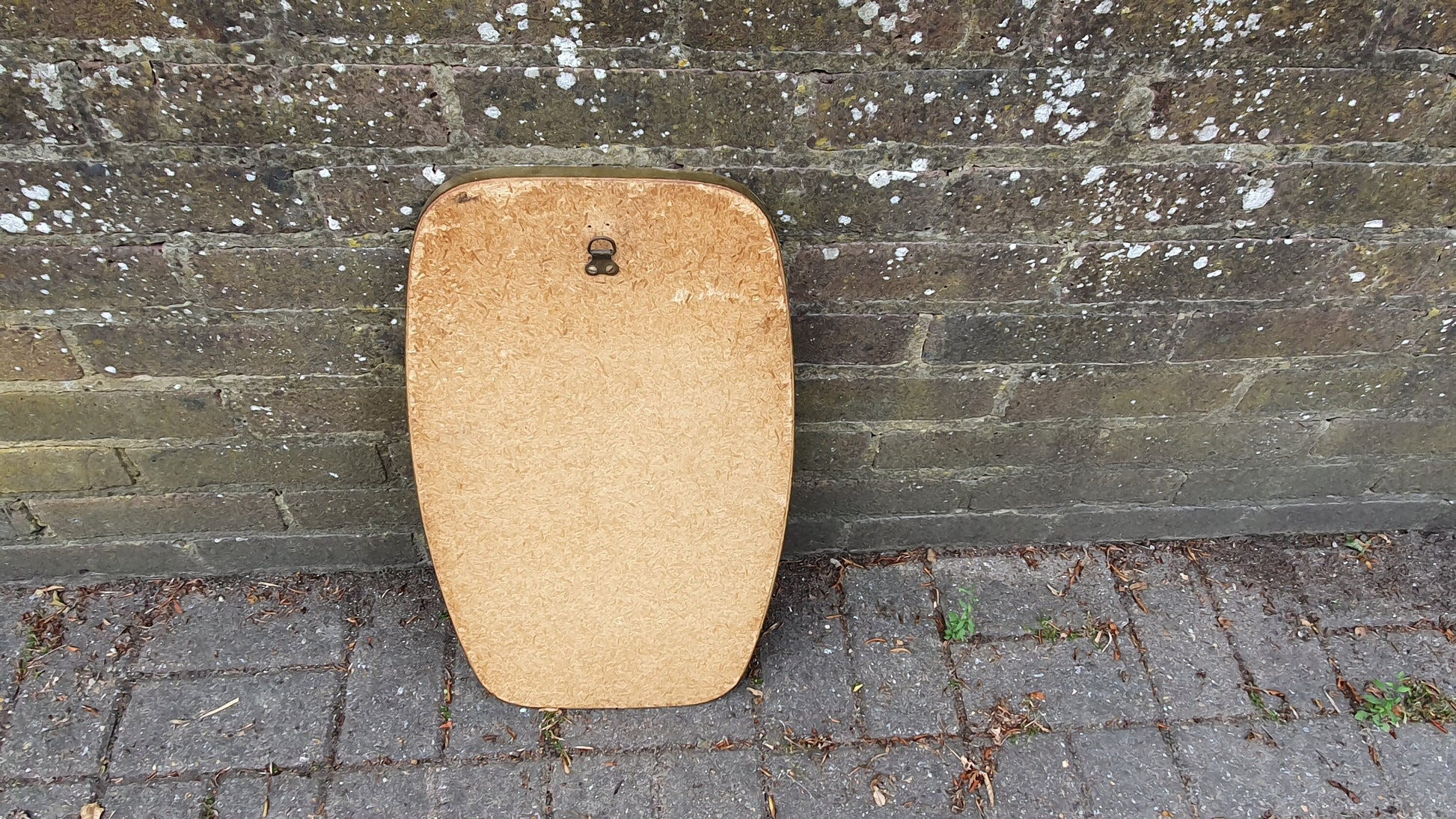 Vintage Retro Shaped Painted White and Gold Side Wall Mirror