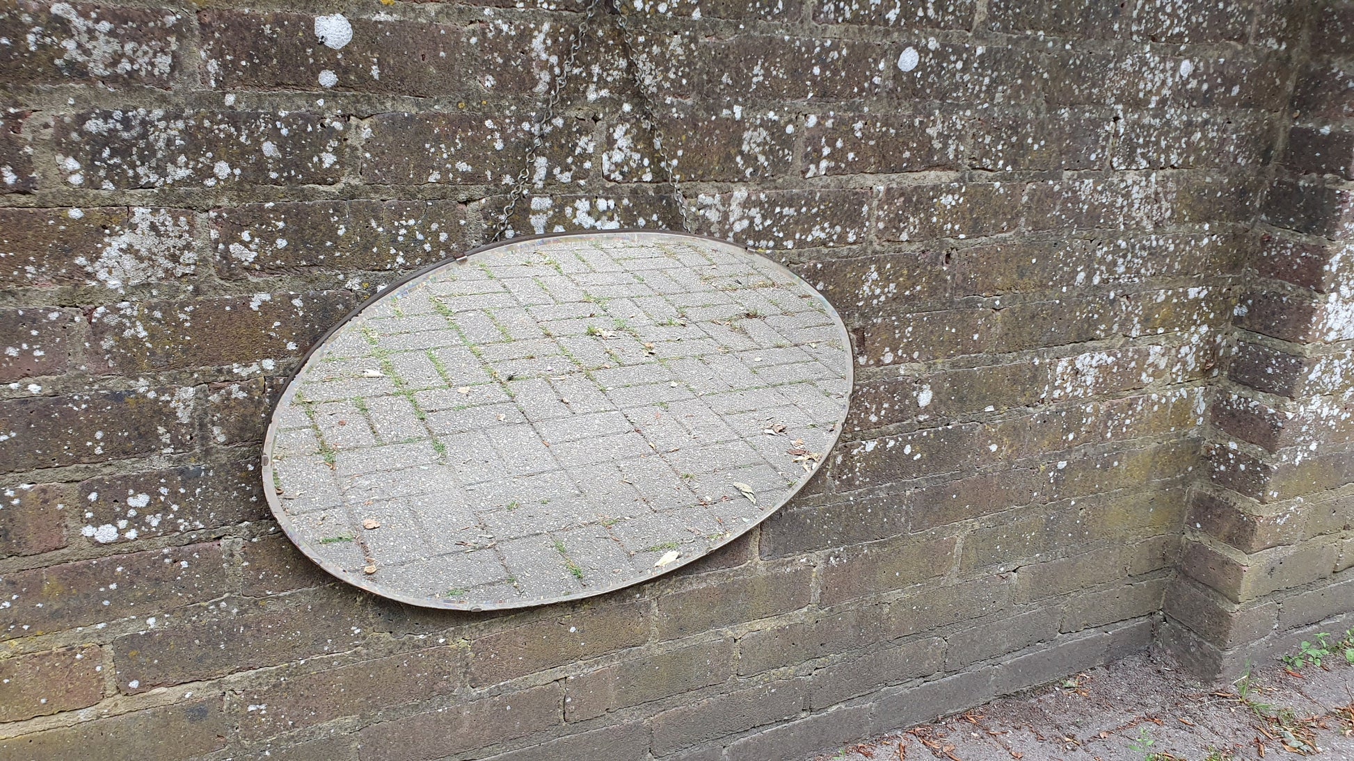 Frameless Vintage Retro Large Oval Wall Mirror 63.5 x 40 cm