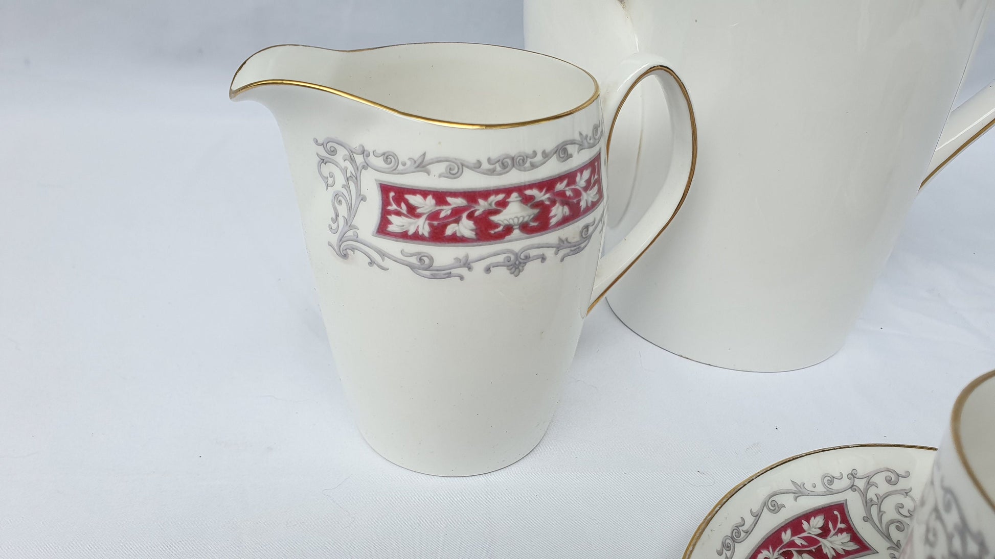 Vintage Shelley Blenheim Carlisle Coffee Set for Two Coffee Pot Bowl Creamer x2 Cups and Saucers. 1960s
