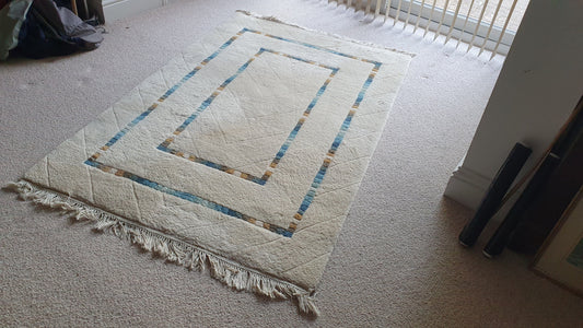 Large Thick Wool Heavy Quality Cream Decorated Rug ‘Imperial Jewel’