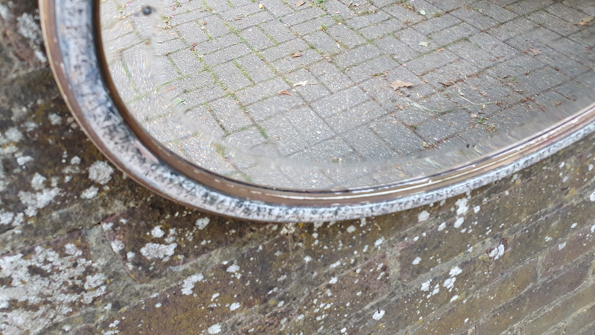 Large Painted and Gold Oval Vintage 1930’s Retro Wall Mirror